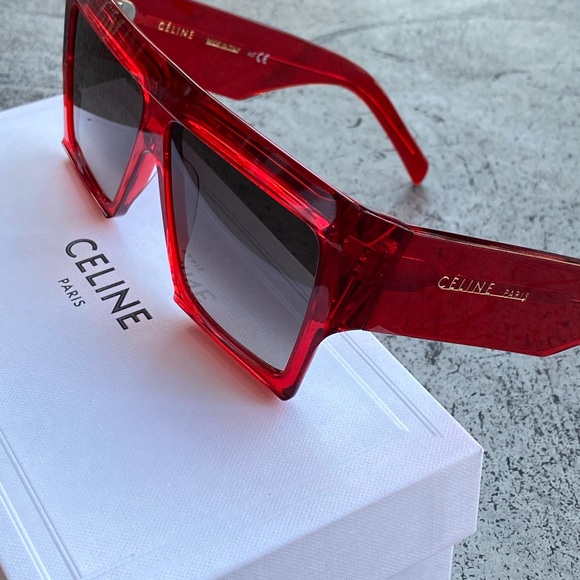 VERY RARE OVERSIZED RED CELINE SUNGLASSES - Picture 3 of 12